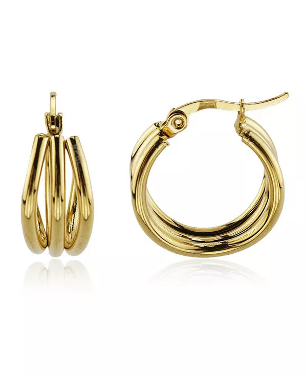 

Серьга-Кольцо из трех линий из нержавеющей стали Rebl Jewelry, gold