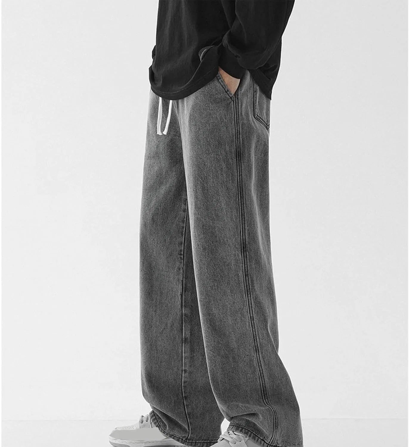 Джинсы свободные Men's Cowboy Jeans, серый — фото 2