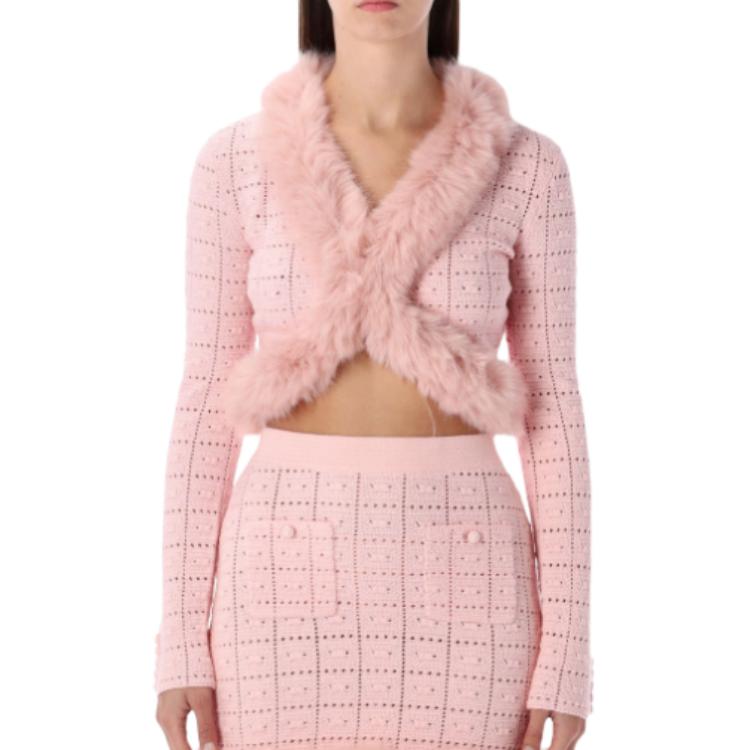 

Кардиган из смесовой хлопковой ткани Self-Portrait, розовый