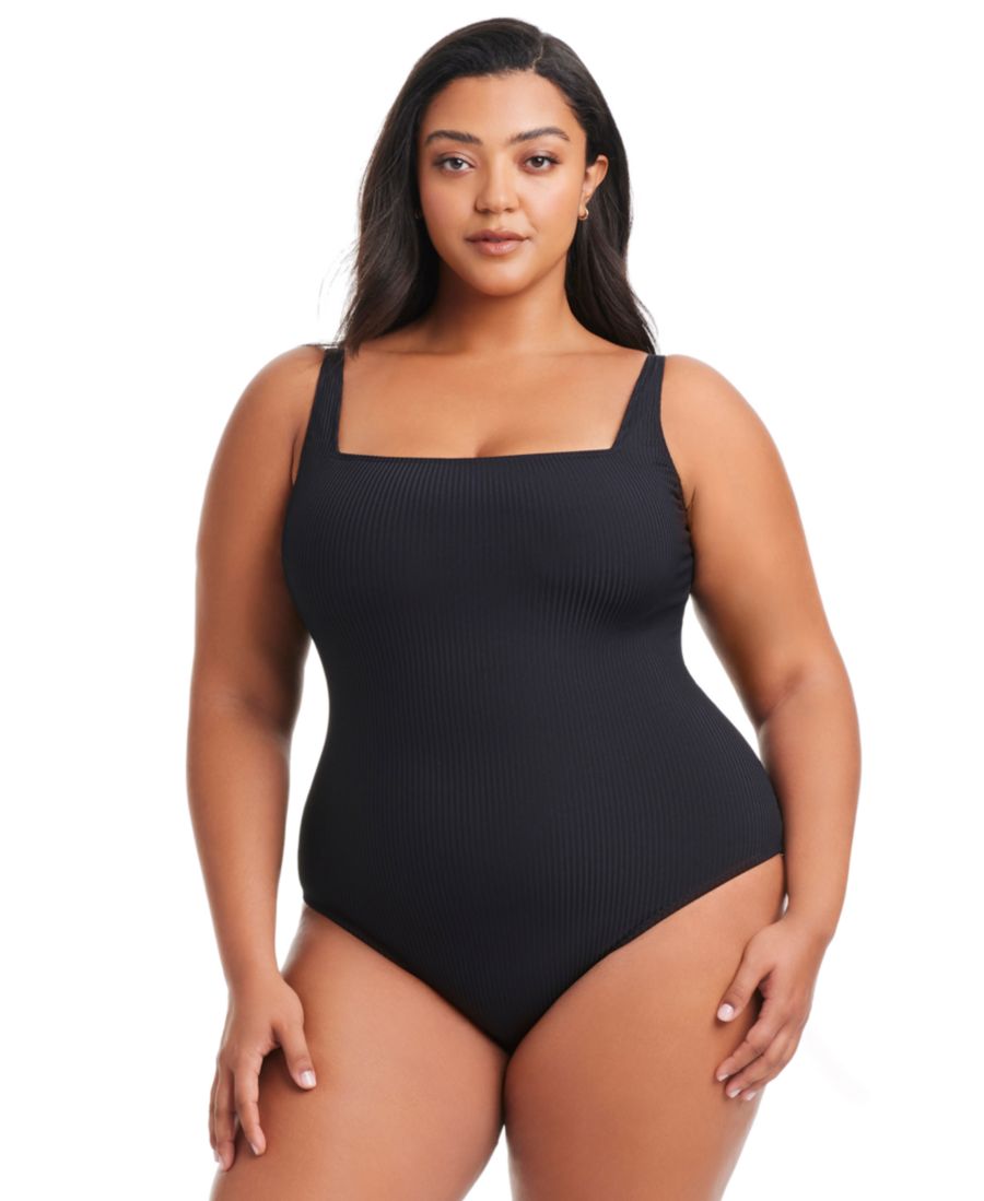 

Купальник больших размеров с квадратным вырезом Bleu by Rod Beattie, Black