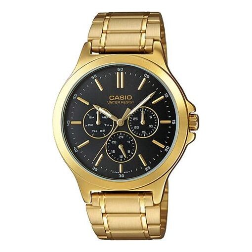 

Часы CASIO Quartz Waterproof Black Dial Mens Black Analog, черный