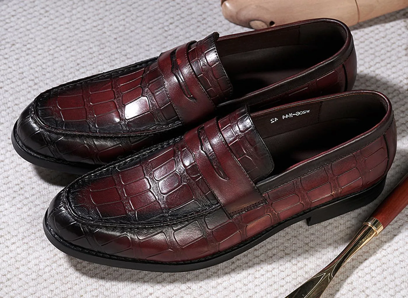Мужские лоферы Santimon Mens Penny, формальные туфли на утяжке, из натуральной кожи с закругленным носком, мокасины для бизнеса и повседневной носки, для выпускного, свадьбы, комфортные модные туфли под смокинг для мужчин, красный — фото 4