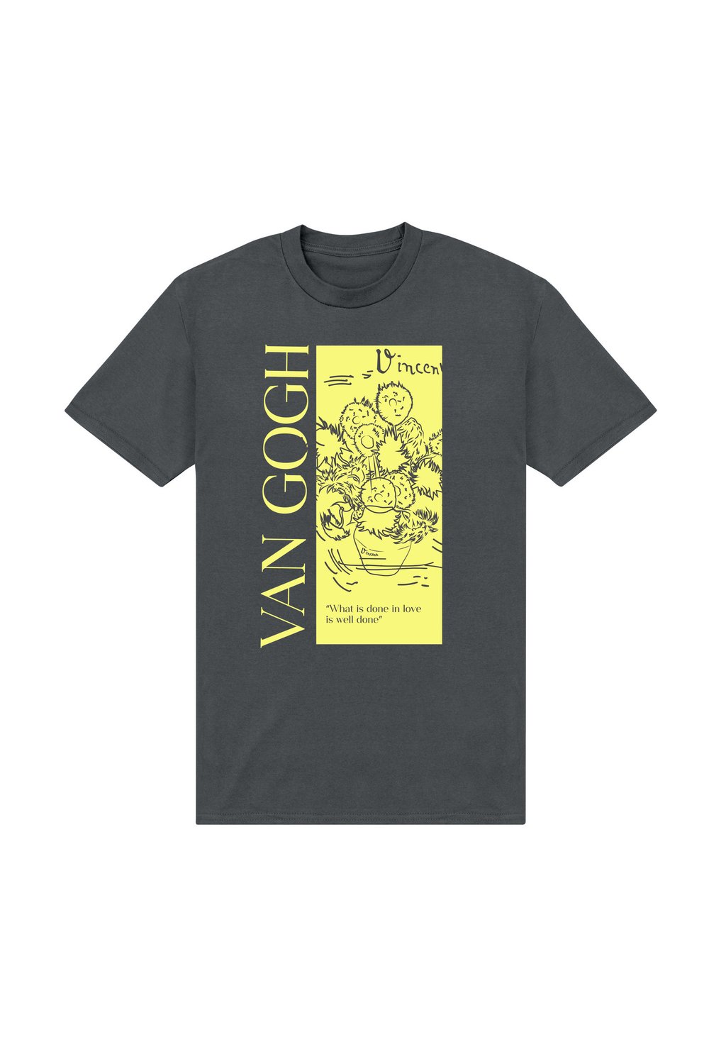 

Футболка с принтом VAN GOGH SUNFLOWERS QUOTE apoh London, темно-серый