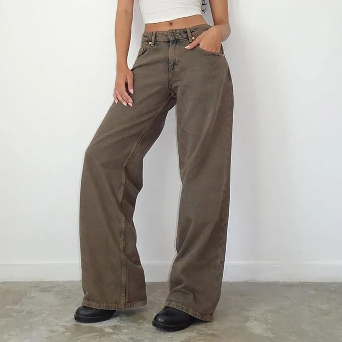 Джинсы свободные Low Rise Baggy, Brown — фото 2