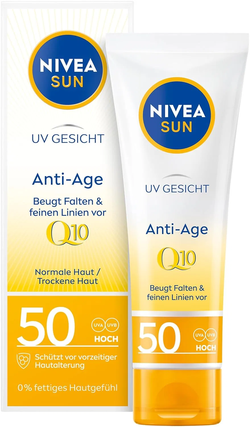 Солнцезащитный крем для лица SPF 50 «UV Face Q10 Anti-Age» от NIVEA SUN Nivea