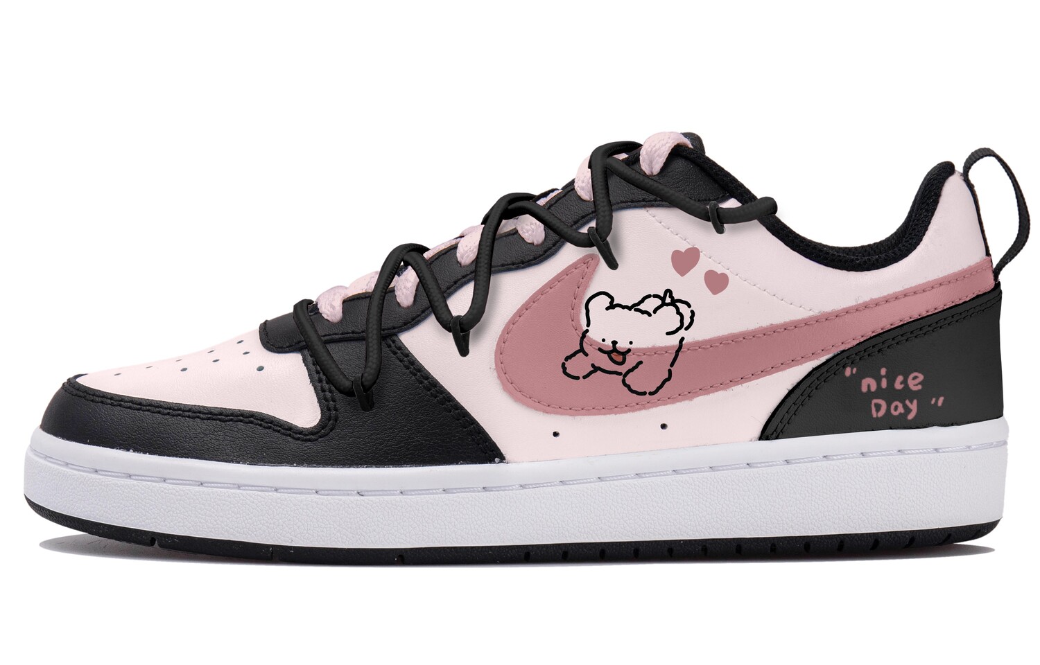 

Кроссовки Nike Court Borough 2 Skateboard Shoes Women's Low-Top Black Pink, Черный, Кроссовки Nike Court Borough 2 Skateboard Shoes Women's Low-Top Black Pink