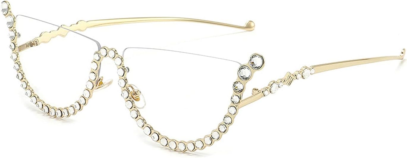 

Солнцезащитные очки COTIA «Кошачий глаз» с бриллиантами, женские, уникальные, со стразами, полуободковые, с градиентным переходом цвета, модные очки в полуоправе, White