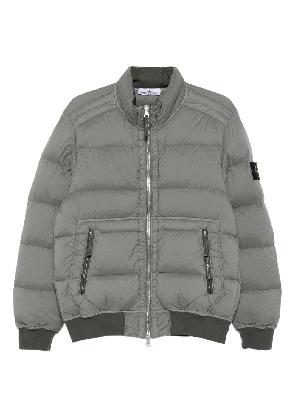 

Стеганая куртка на молнии Stone Island, зеленый