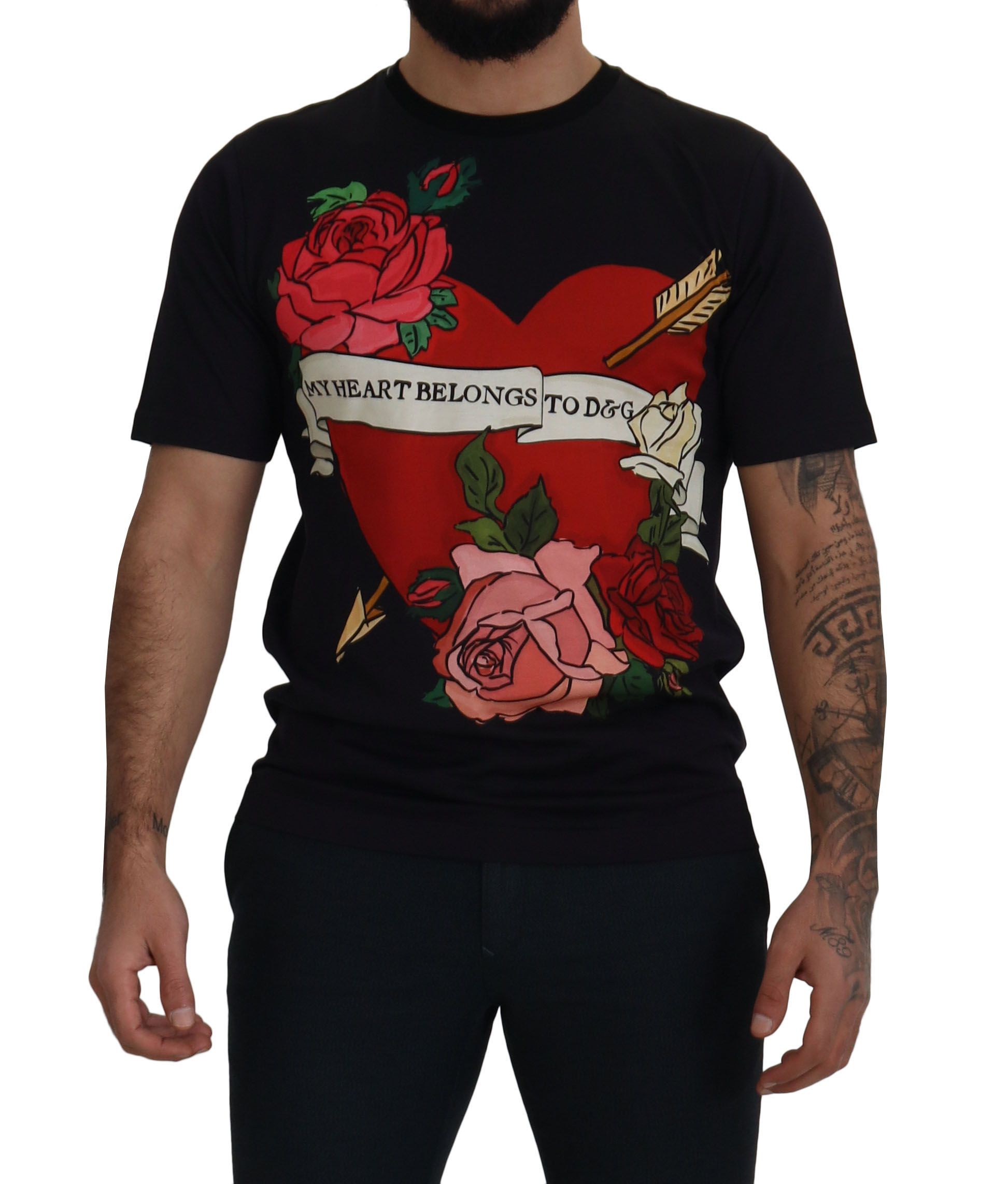 

Элегантная хлопковая футболка с сердечным мотивом Dolce & Gabbana