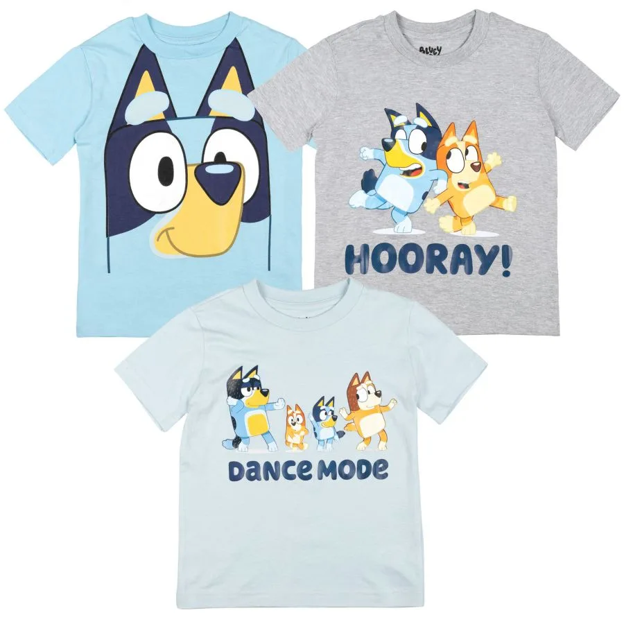 Набор из 3 футболок для мальчиков-малышей Bluey, синий