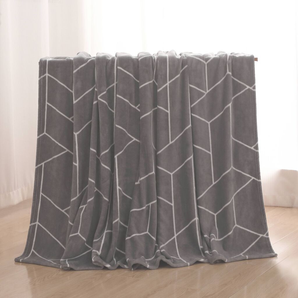 

Мягкое одеяло фланелевое одеяло 150х200см (Moon Mist Grey) пушистое структурное одеяло на диван, диван и кровать, покрывало на диван One-Home, серый