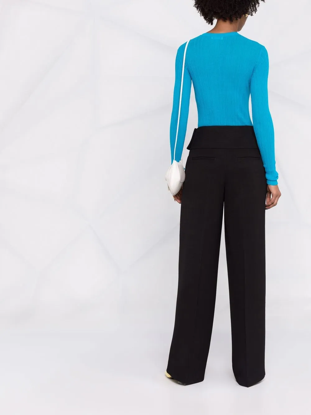 Широкие брюки с завышенной талией JIL SANDER, черный — фото 4