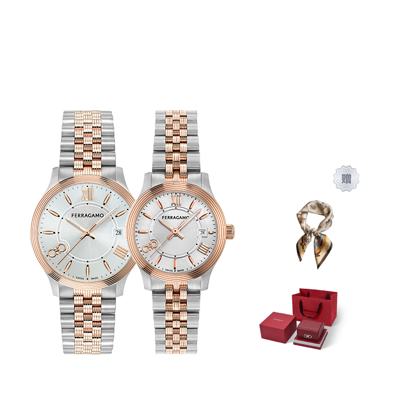 

Ferragamo Часы Pair Duo 28mm, White Gold