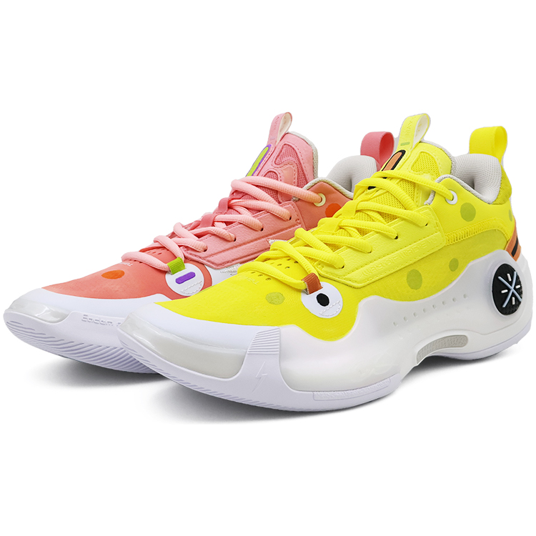 

LINING Wow 10 Cushioning, износостойкие низкие баскетбольные кроссовки unisex желтые и розовые mismatched