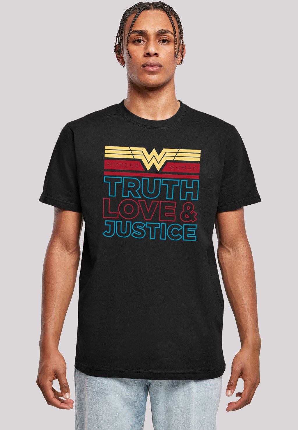 

Футболка с принтом DC COMICS TRUTH LOVE AND JUSTICE F4NT4STIC, черный