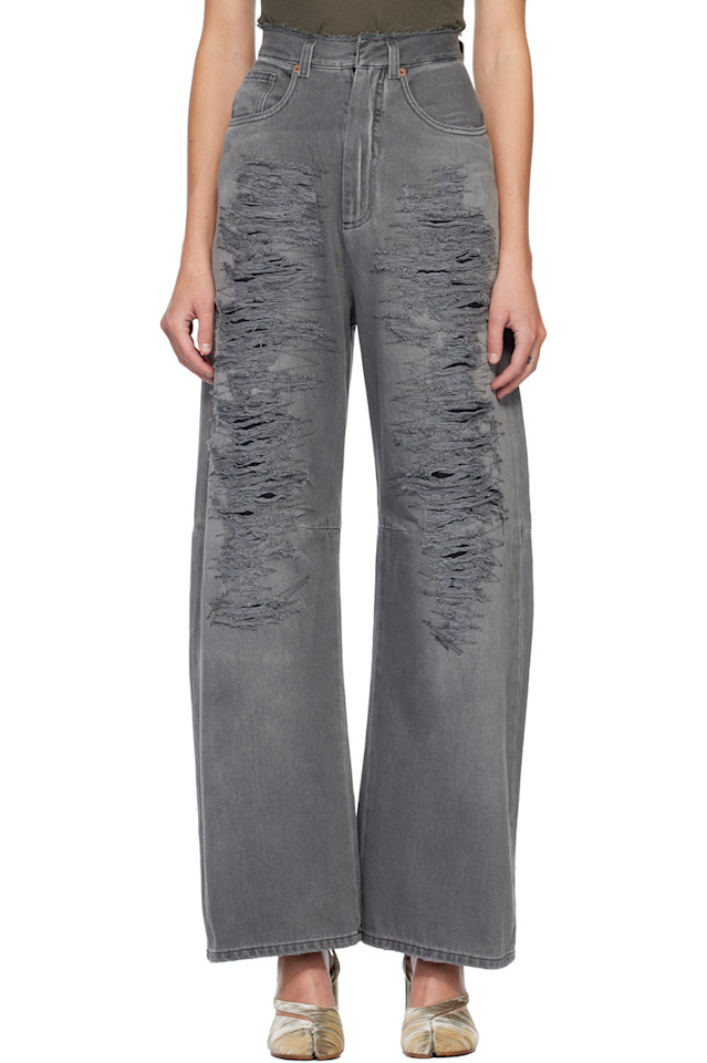 

Mm6 Maison Margiela Легкие серые джинсы с пятью карманами