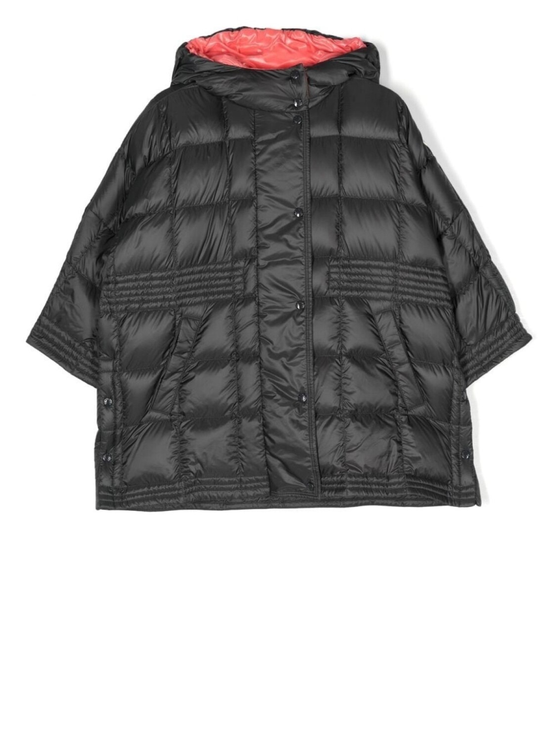 

Moncler Enfant стеганое пальто с нашивкой-логотипом, серый
