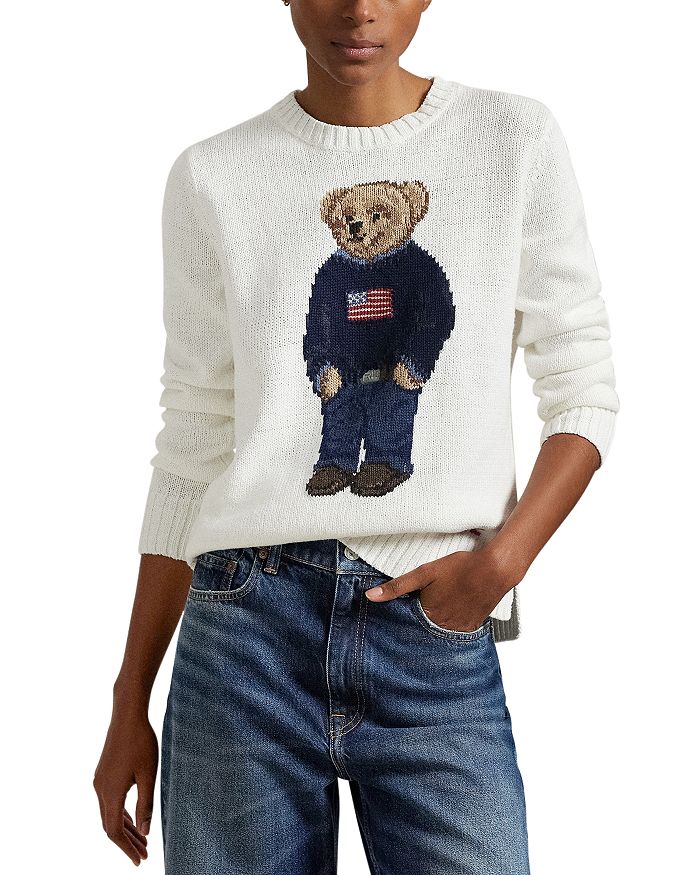 

Свитер с медведем Polo Bear и флагом Ralph Lauren, белый