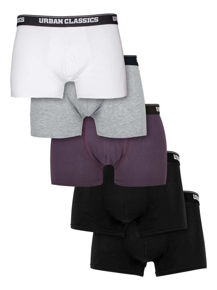 

Боксерские трусы Urban Classics, цвет purplenight+grey+wht+blk+blk