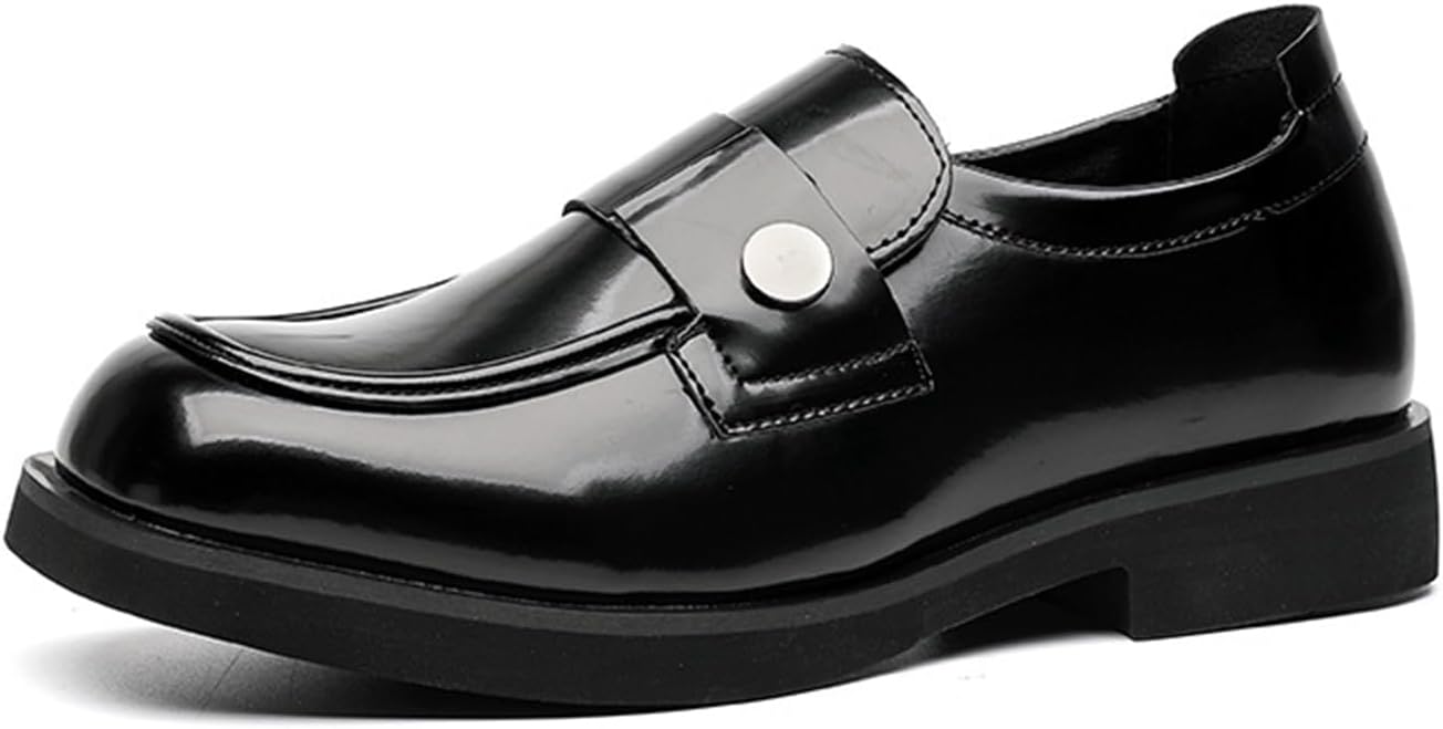 

Мужские классические кожаные лоферы на платформе с массивным каблуком, унисекс Uzujbaa, черный