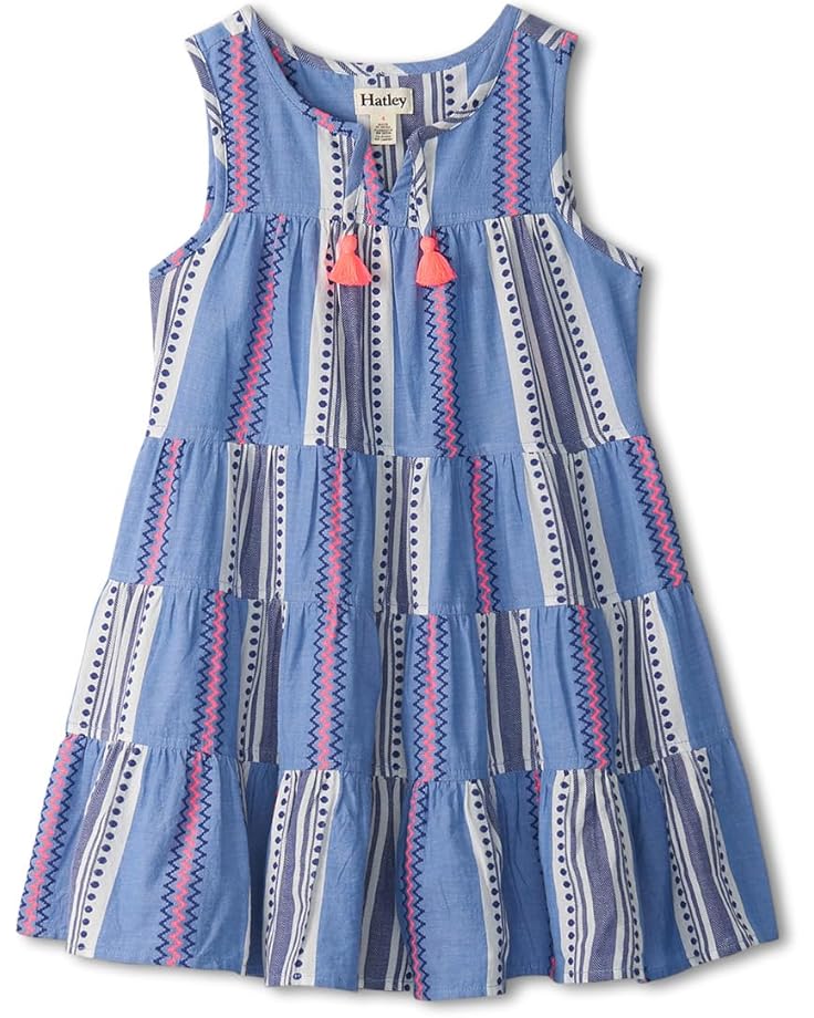 

Платье Hatley Kids Boho Stripe Layered Tiered Dress, синий
