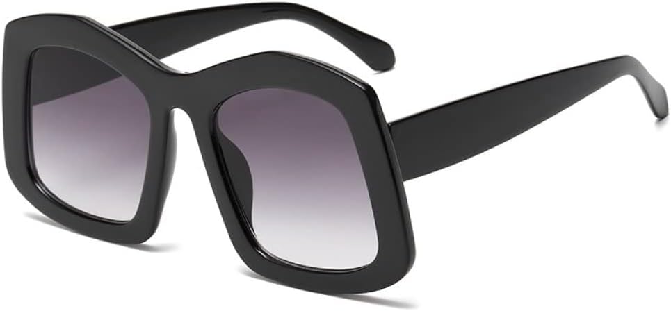 

Крупные квадратные солнцезащитные очки для женщин, модные винтажные очки в большой оправе, мужские солнцезащитные очки с защитой от УФ-излучения UV400 MTZJH, Black Gray