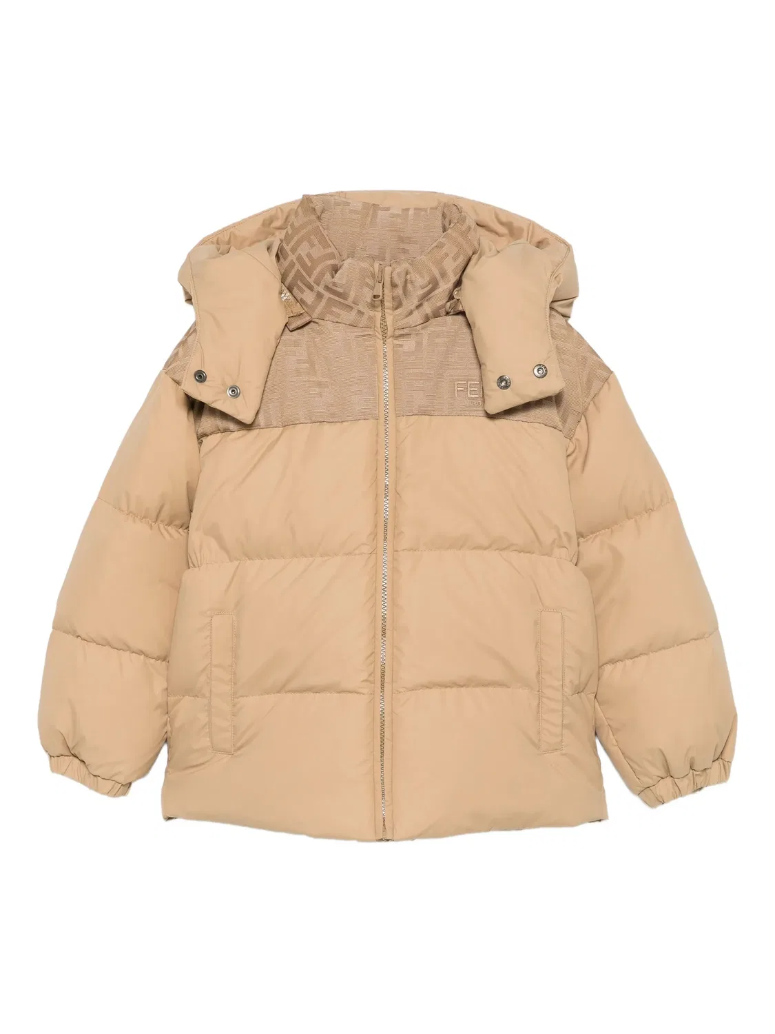 Куртка с капюшоном и логотипом FENDI, коричневый