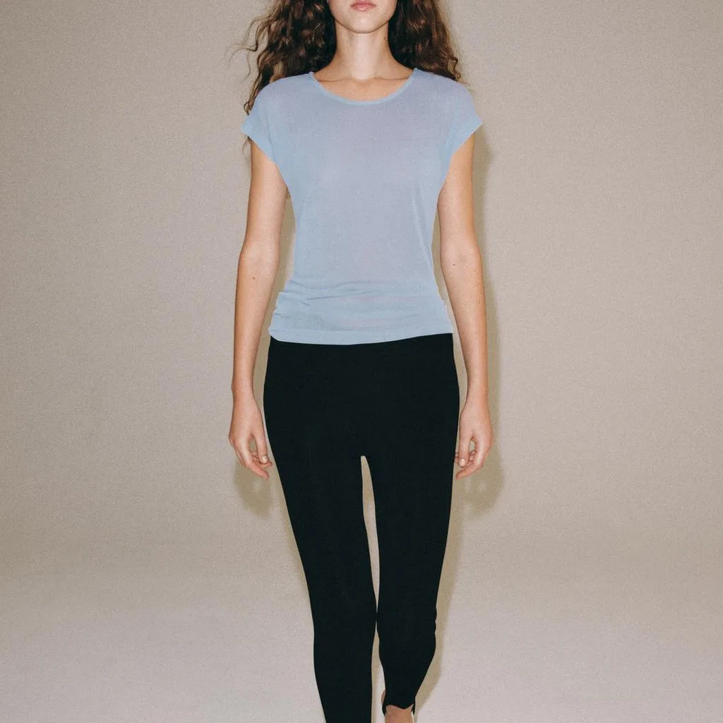 Женский свитер с круглым вырезом Light Blue ZARA, Голубой — фото 4