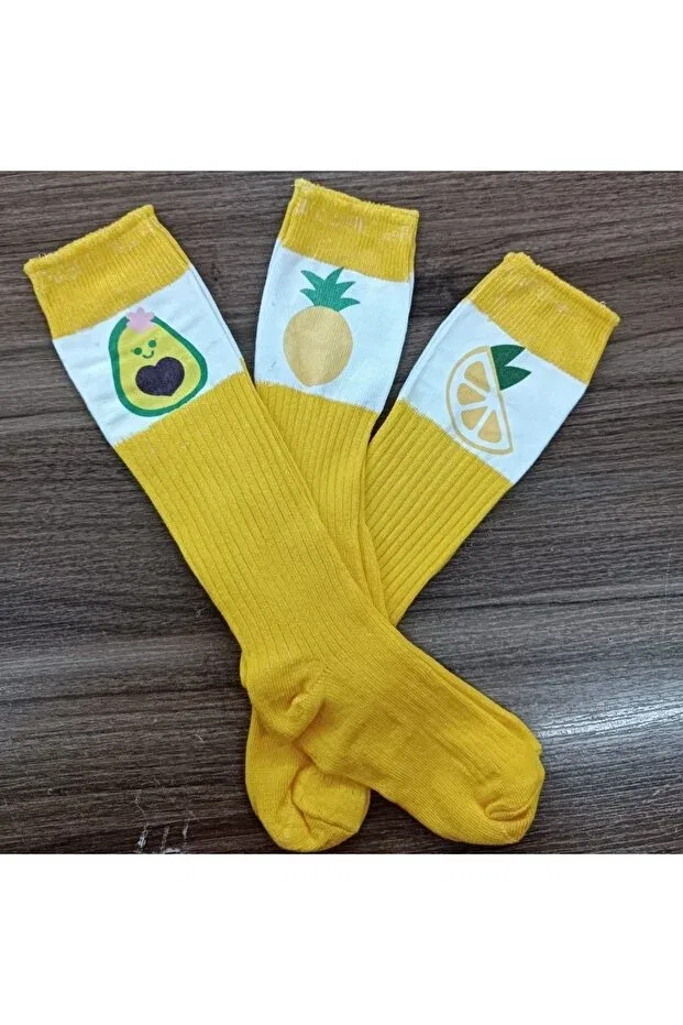 Детские носки для мальчиков с принтом Knee Socks Özkardeşler Baby, Sarı
