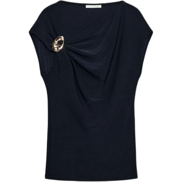 Женская футболка с коротким рукавом ZARA, Sea Blue