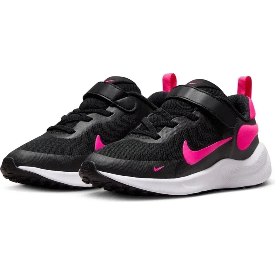 Детские кроссовки с эластичными шнурками Nike Revolution 7 Psv, Черно-розовый — фото 3