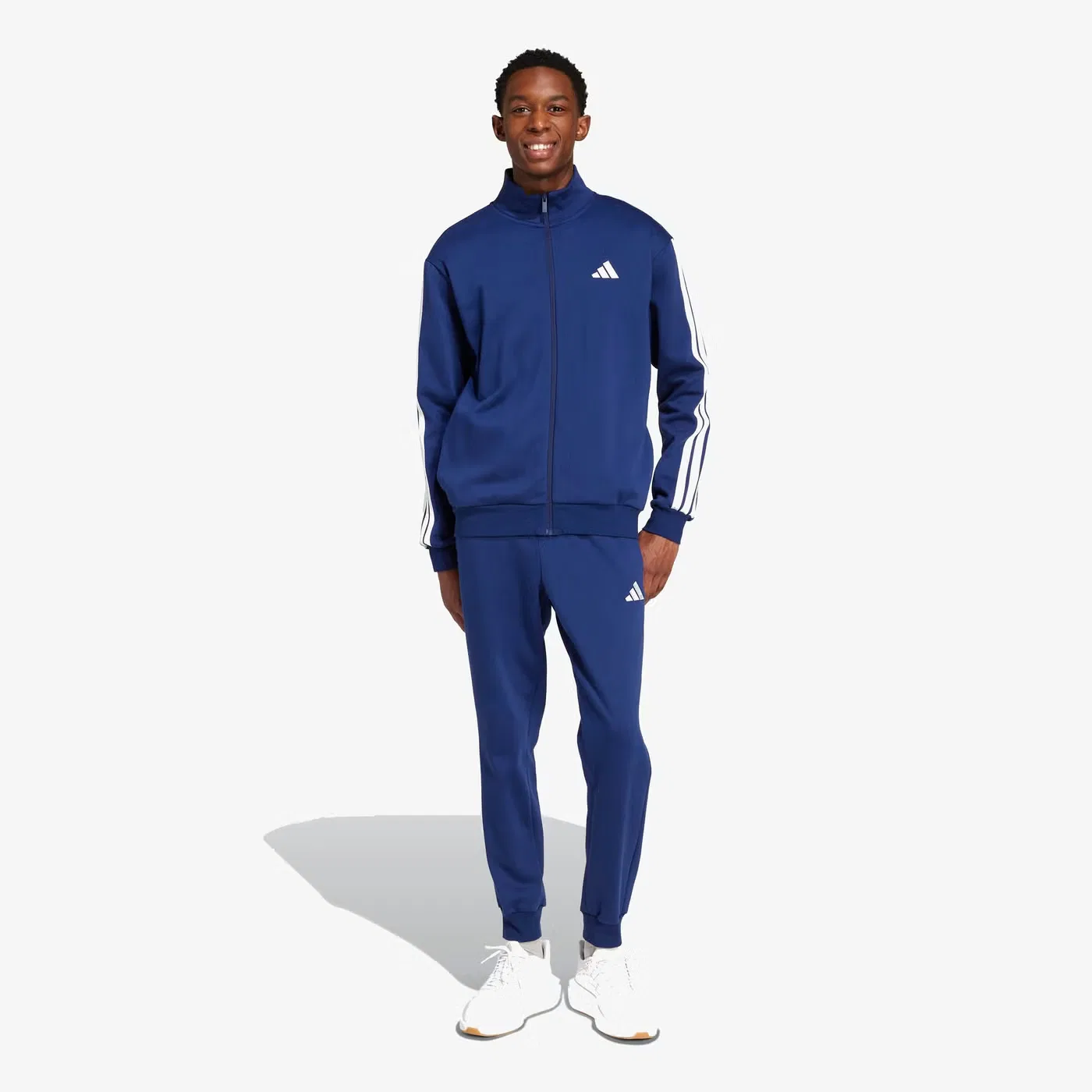 Спортивный костюм из флиса с длинным рукавом 3-Stripes Adidas, темно-синий — фото 4