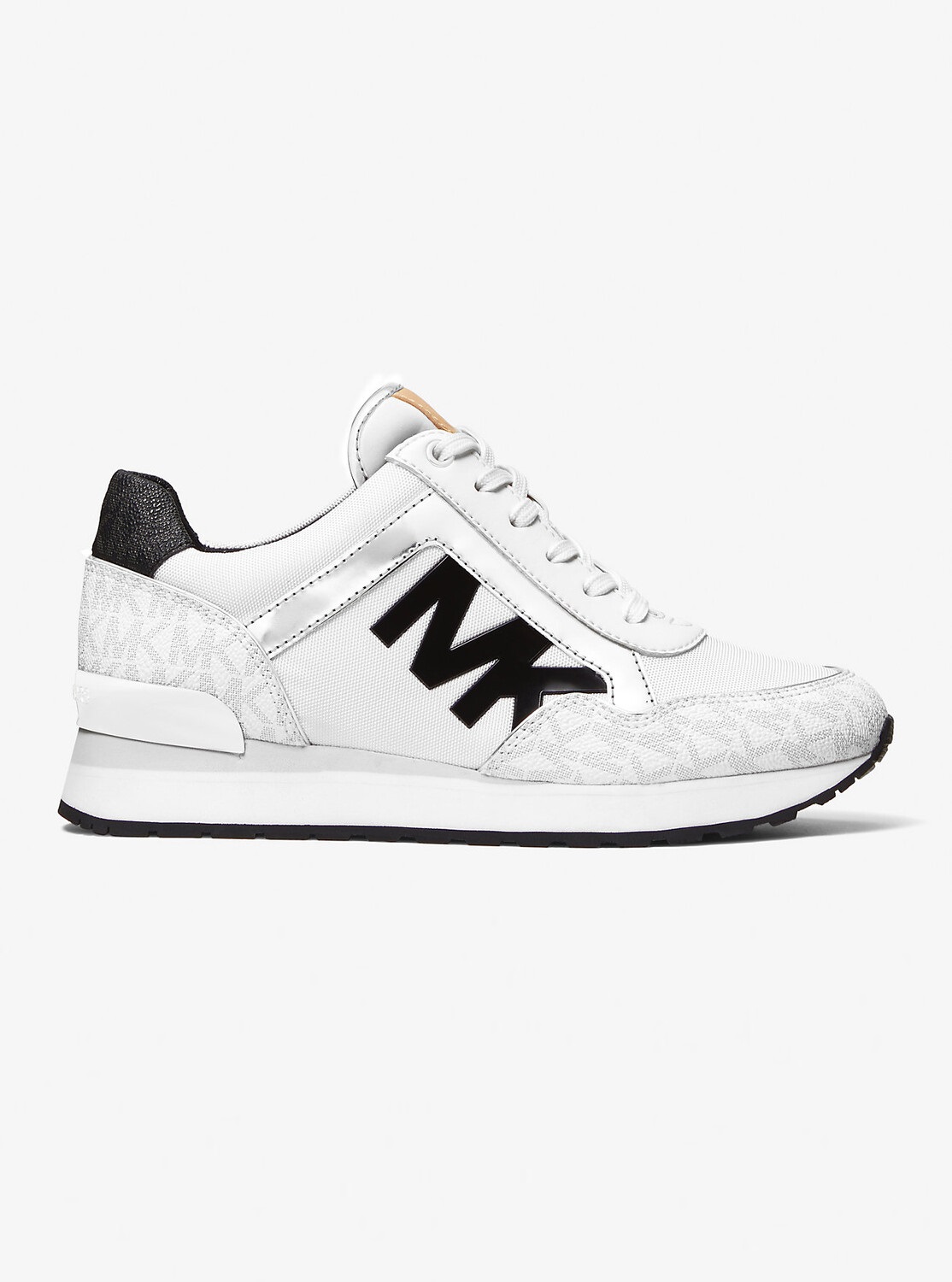 Кроссовки Michael Kors Maddy Two-Tone Logo, белый/черный (Размер М)