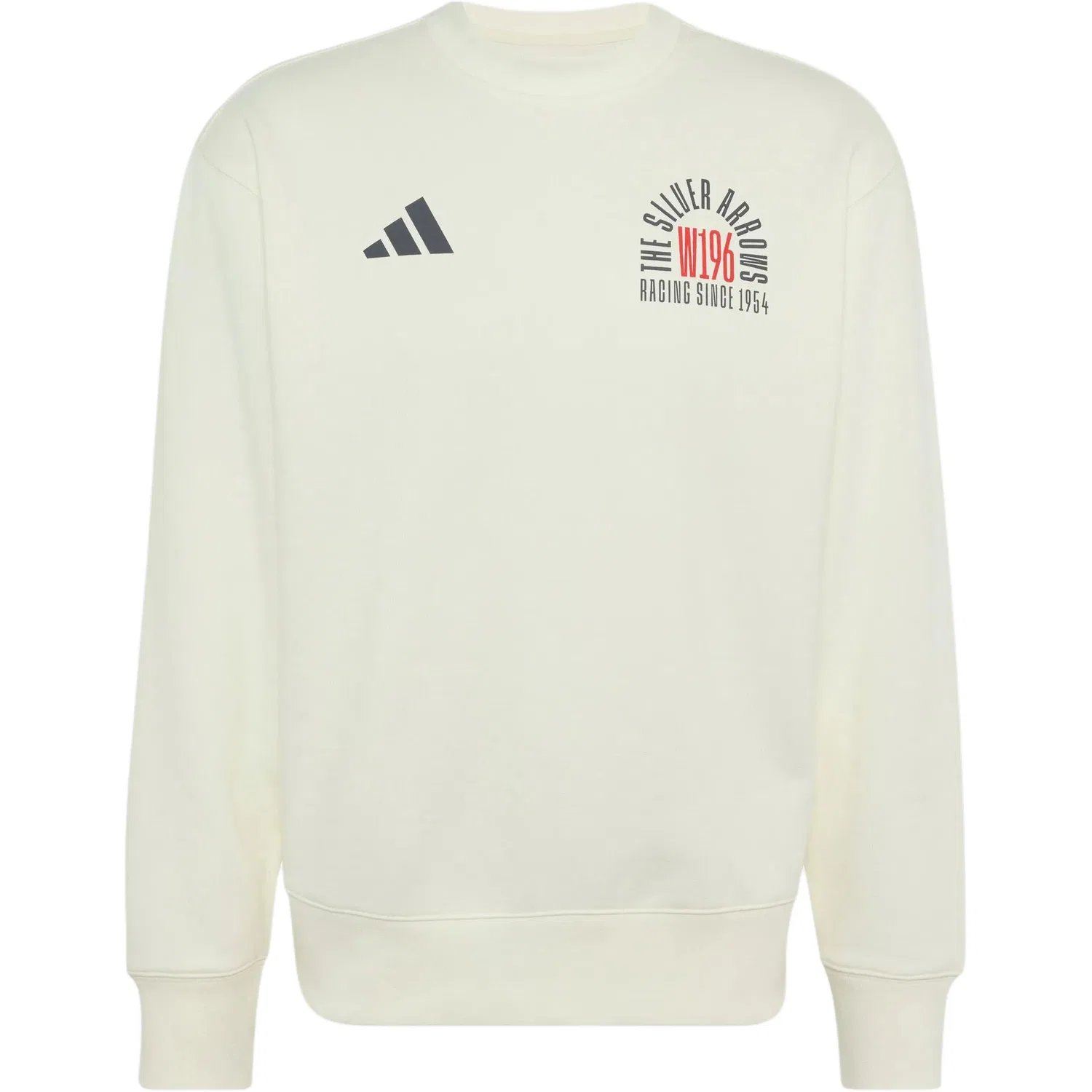 Толстовка с круглым вырезом Mercedes AMG, Adidas, Jade White/Granite Gray