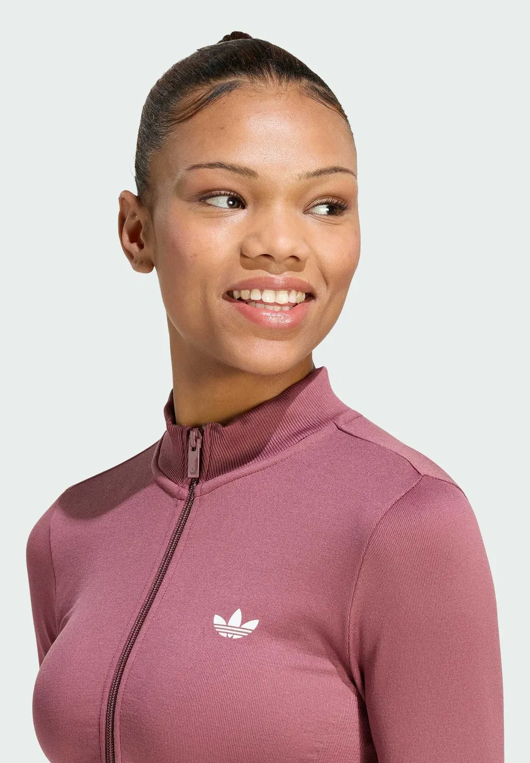 Бесшовный спортивный кардиган Essentials Adidas Originals, Burgundy — фото 3