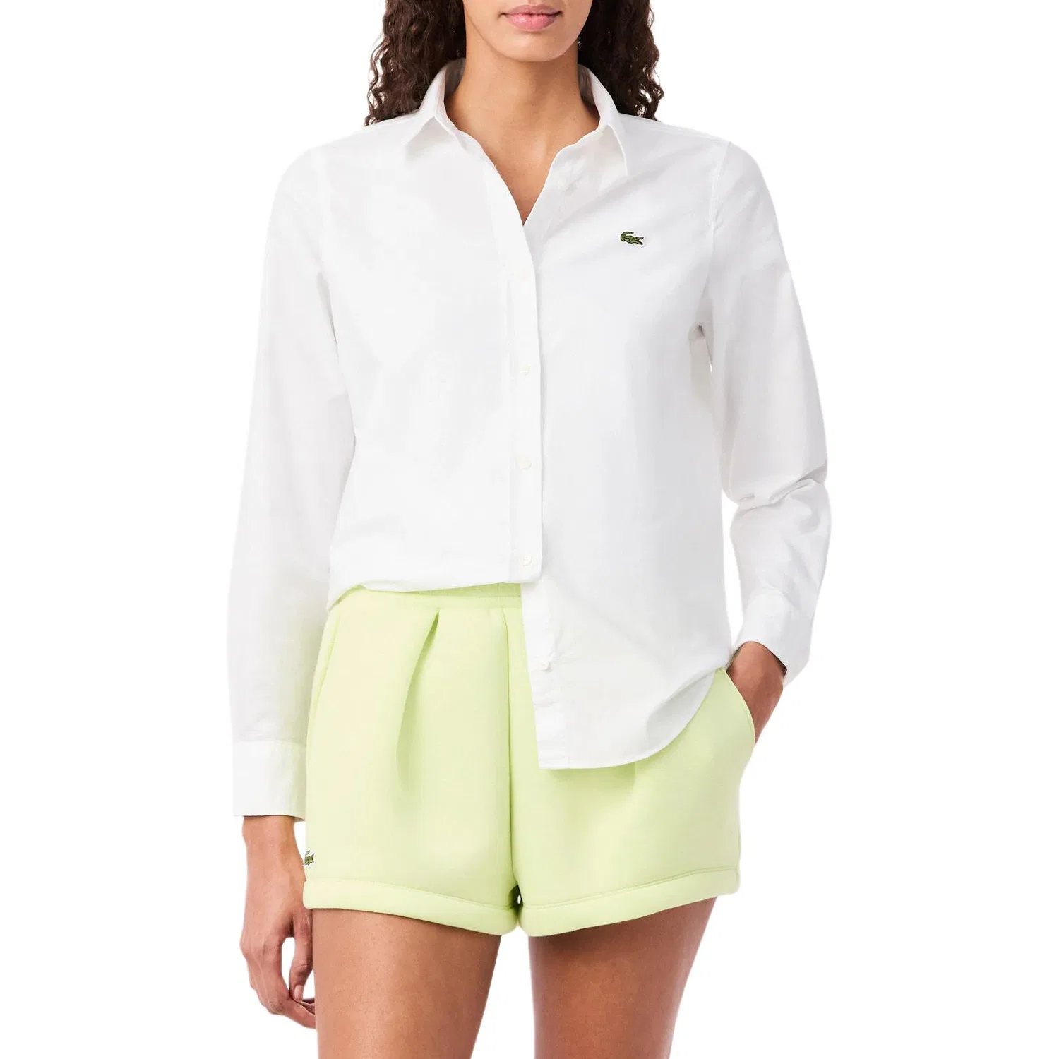 Женская рубашка с отложным воротником LACOSTE, Черный — фото 4