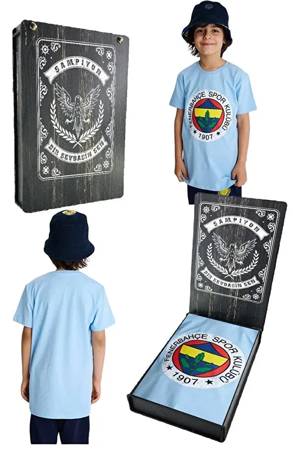 Детская футболка для девочек с принтом Fenerbahçe, Blue Laser-Printed T-Shirt