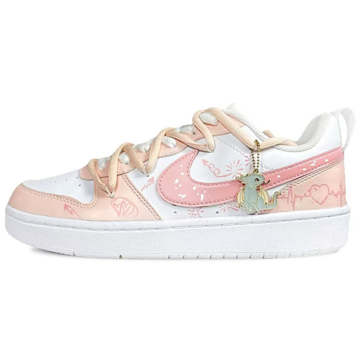 

Кроссовки Nike Court Borough Skateboard Shoes Women's Low-Top Pink, Розовый, Кроссовки Nike Court Borough Skateboard Shoes Women's Low-Top Pink