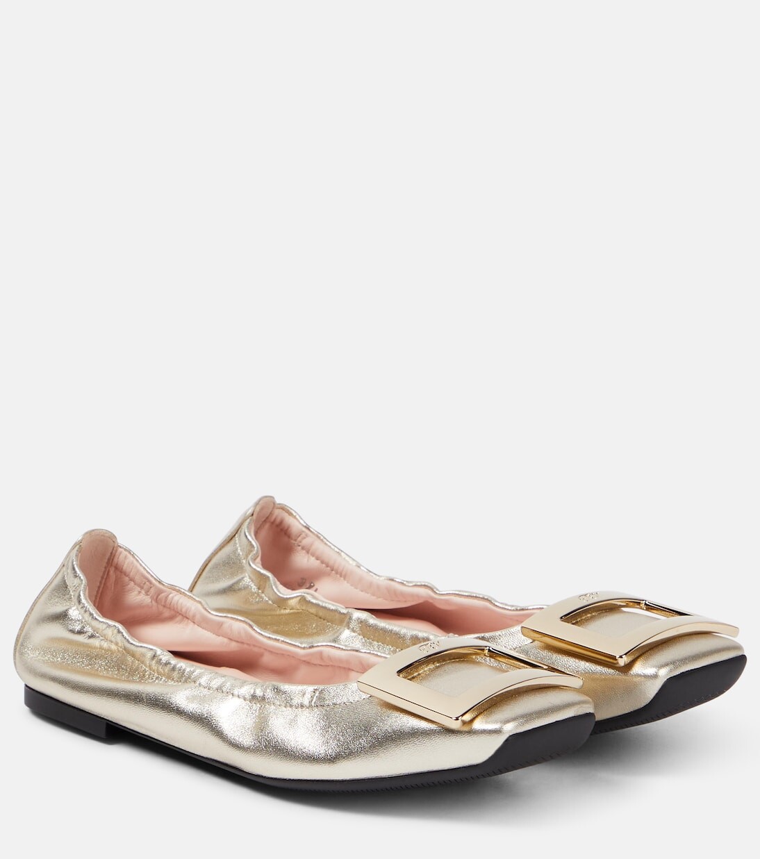 Кожаные балетки viv' pockette Roger Vivier, золото