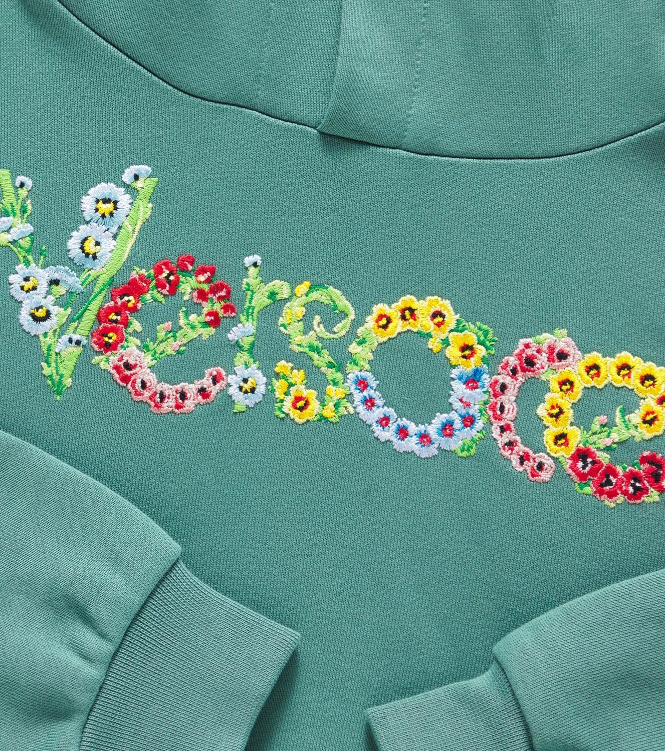 Худи из хлопкового джерси с логотипом Versace Kids, зеленый — фото 2