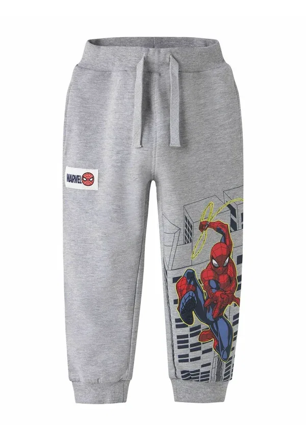 Брюки хлопковые Spiderman-tracksuit bottoms Name It, grey melange, серый