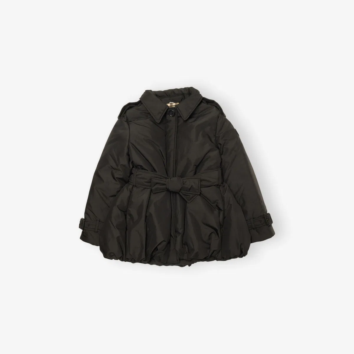 Утепленное нейлоновое пальто 4-14 лет Burberry, черный