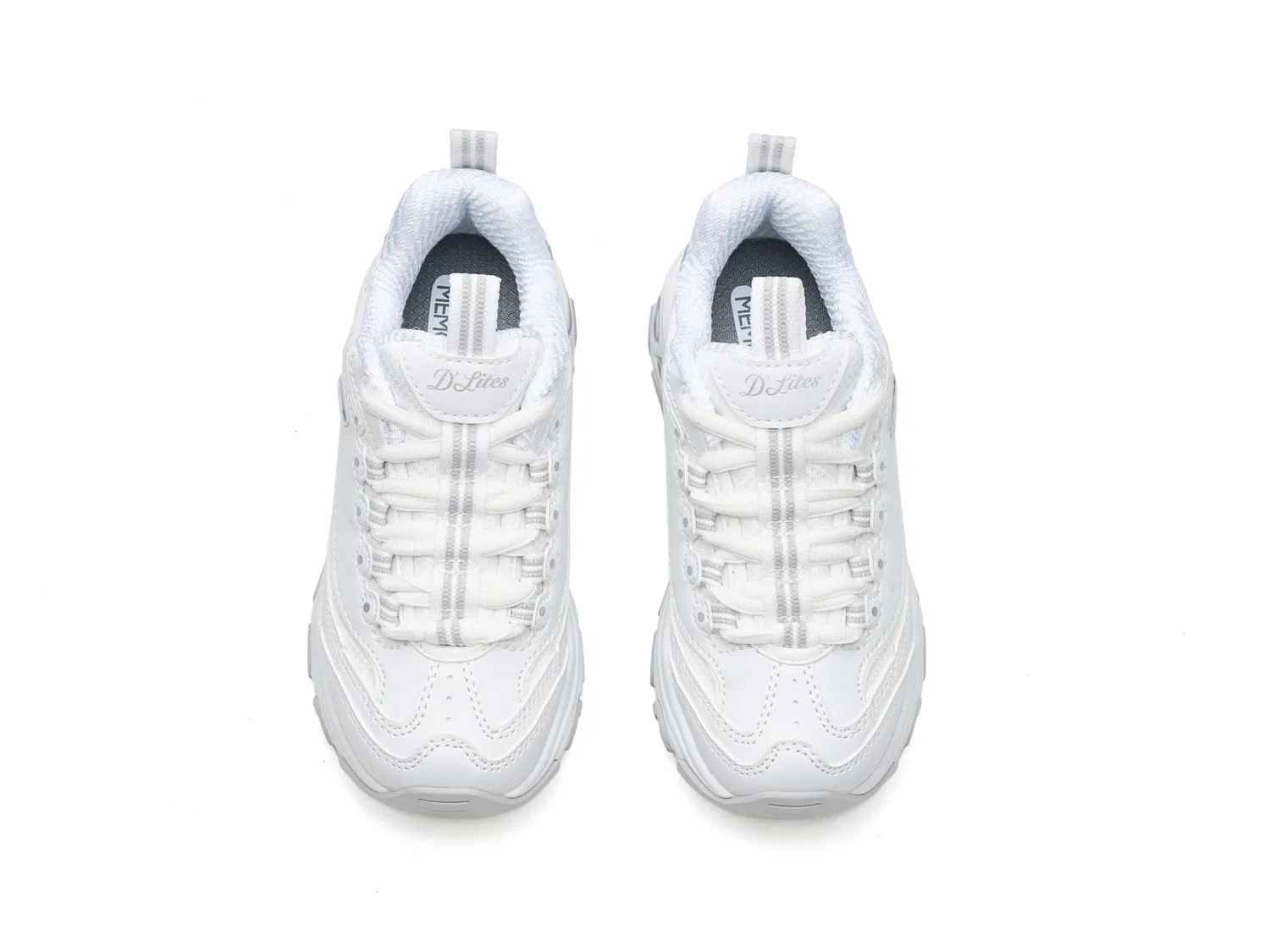 Кроссовки D'Lites 304155L (для маленьких и больших детей) Skechers Kids, White/Silver — фото 3