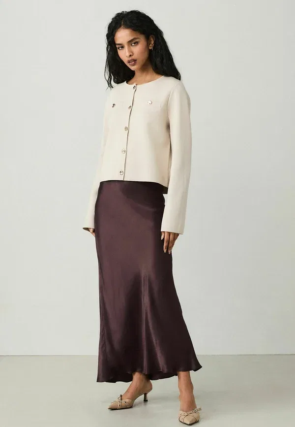 Юбка сатин Maxi skirt Next, chocolate brown, коричневый/шоколадный — фото 2
