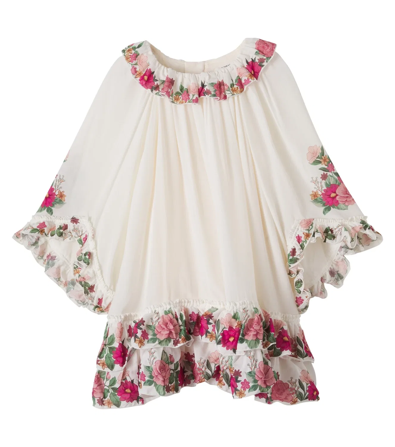 Платье с рюшами Chloé Kids, белый