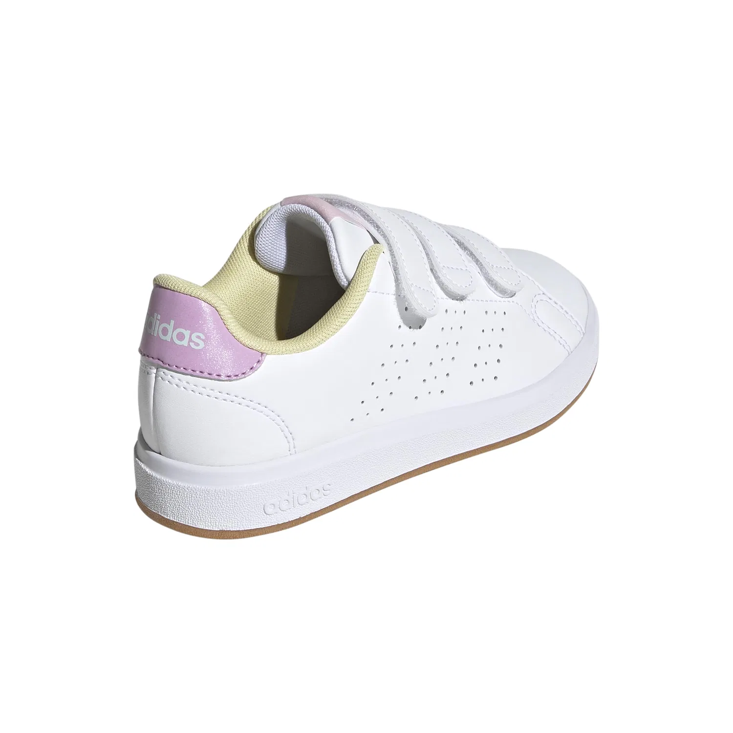 Детские кроссовки для девочек Advantage Base 2.0 Adidas, White Bliss Lilac Clear Pink — фото 3