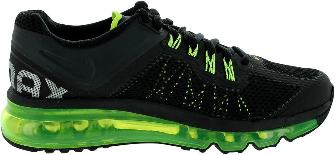 Детские кроссовки для мальчиков с принтом Nike Air Max 2013 Nike, Black/Metallic Silver/Volt — фото 2