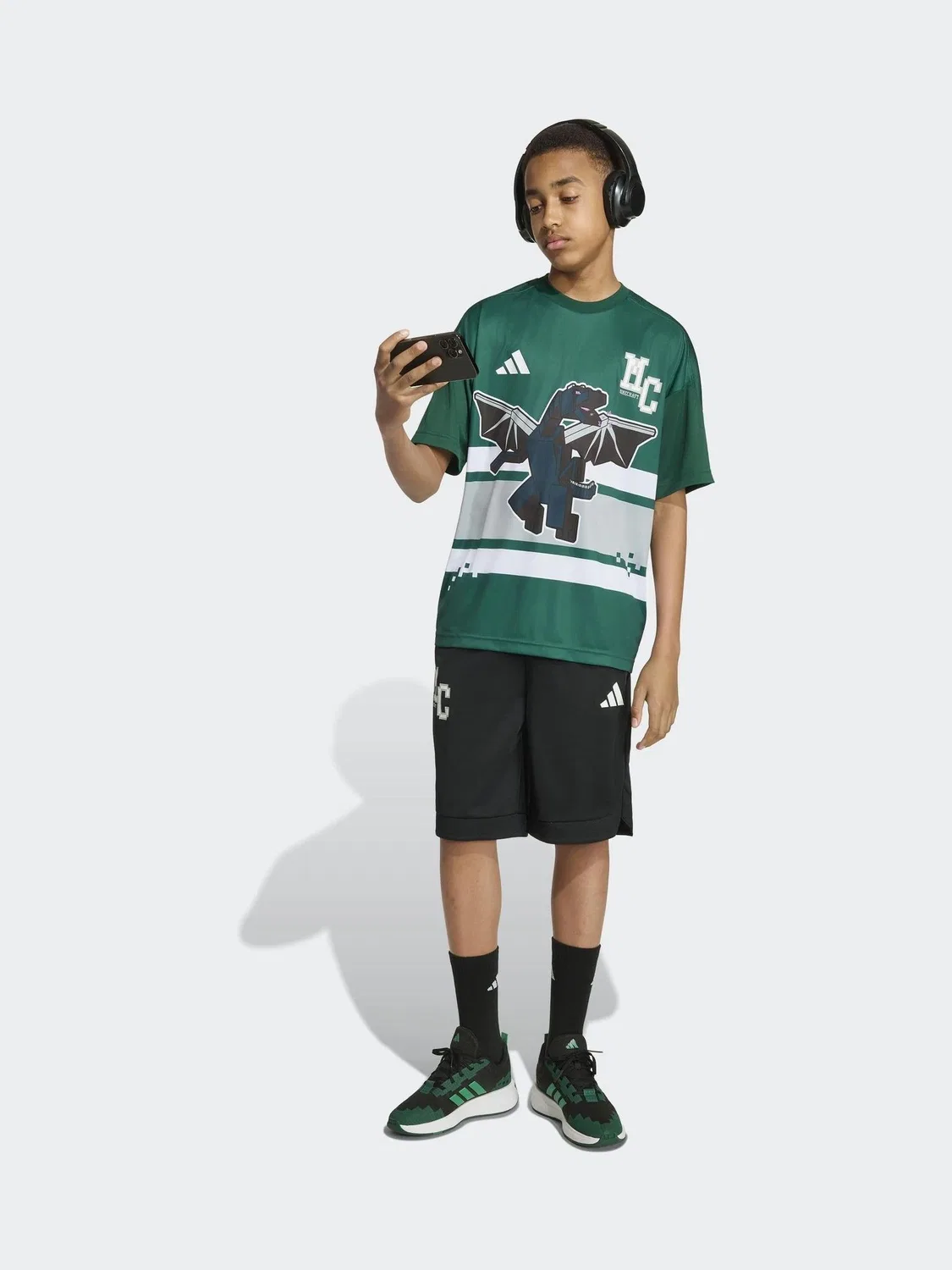 Футболка Minecraft adidas, зеленая — фото 4