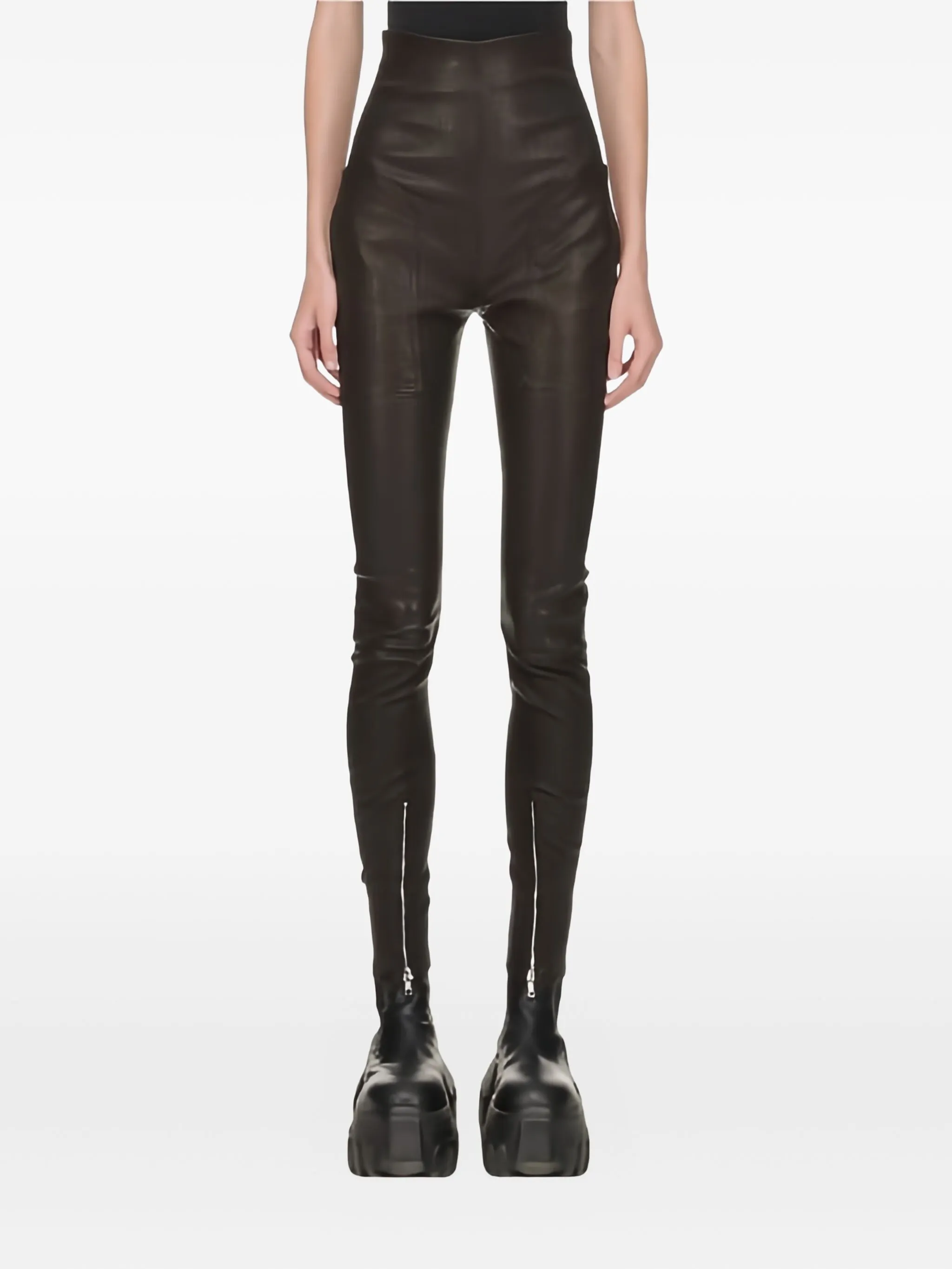 

Легинсы с завышенной талией и молнией Rick Owens, черный