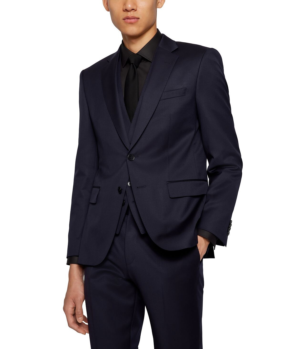 

Мужская однобортная куртка boss Hugo Boss, темно-синий